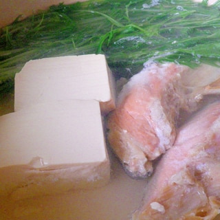 鮭鎌の水菜鍋